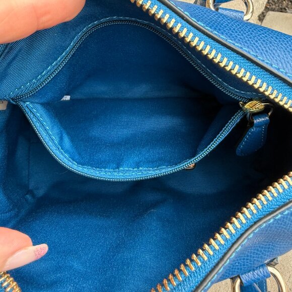 COACH BABY BENNETT SATCHEL CROSSBODY BAG Blue Leather - Picture 15 of 16